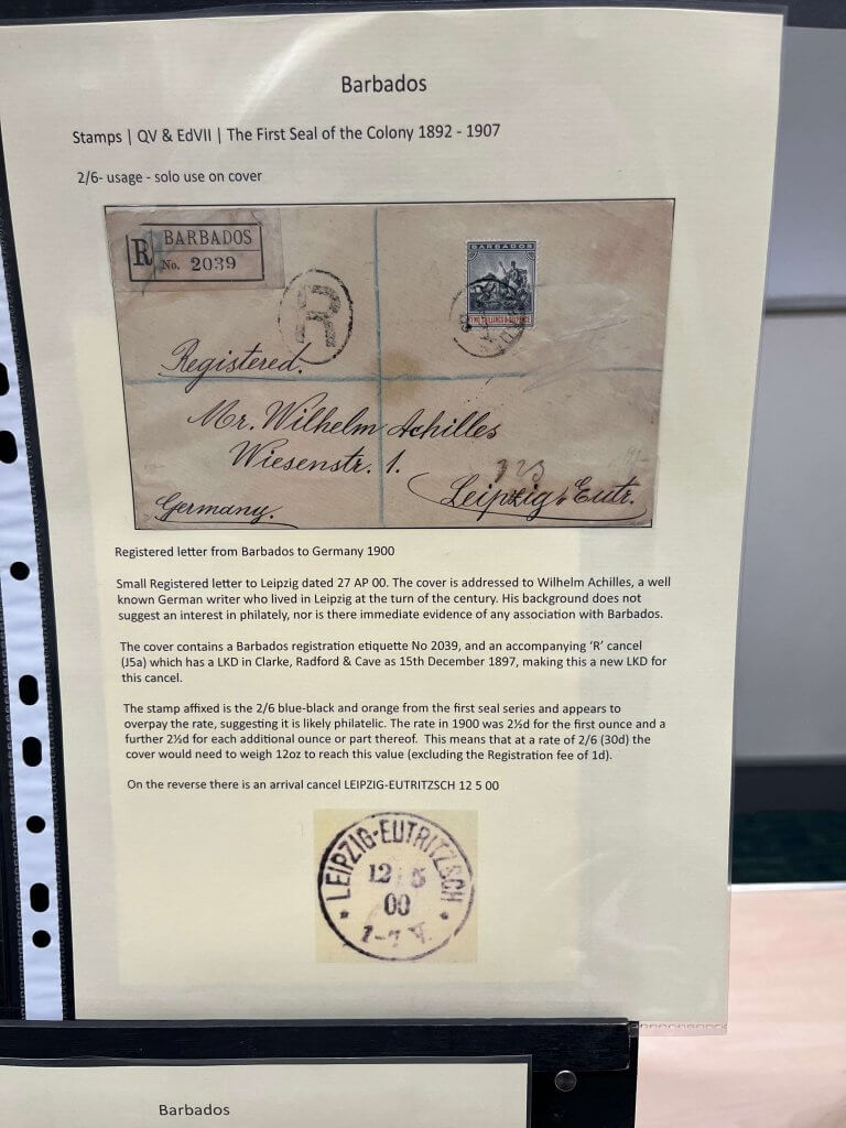 Chairman's evening 2024 - Aspects of Barbados philately | Northwich Philatelic Society